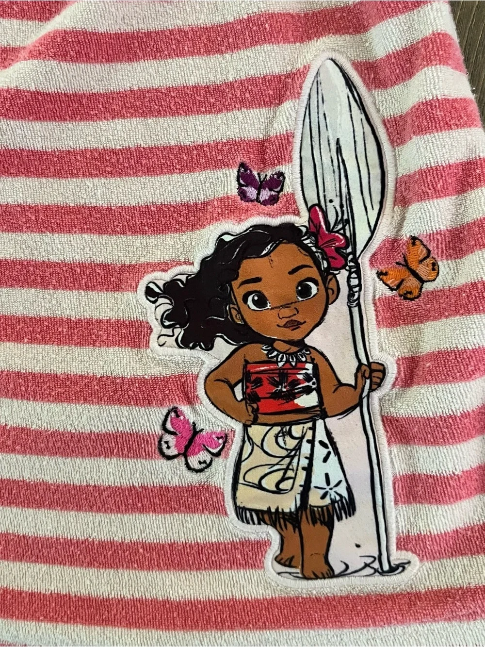 Disney Animators Moana Terry Cloth Swim Cover Up Dress Pink Stripe - Size 4